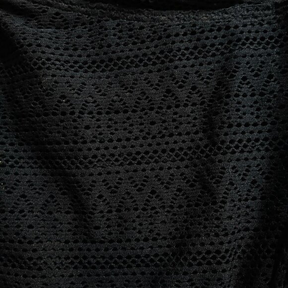 Black‎ Swim Tankini Top Faux Fly Away Front Flowy Ruffled Crochet Size 2XL - Picture 6 of 9